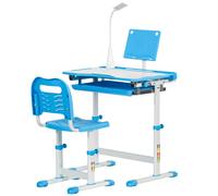 HOMCOM Banco Scuola per Bimbi 6-12 Anni con Sedia e Altezza Regolabile