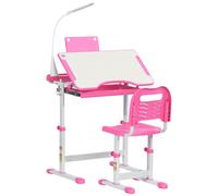 HOMCOM Banco Scuola per Bimbi 6-12 Anni con Sedia e Altezza Regolabile