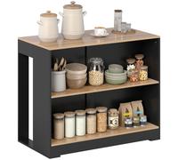 HOMCOM Bancone Bar con 3 Ripiani per Soggiorno e Salotto 113x60x90cm Nero