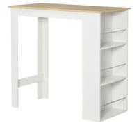 HOMCOM Bancone da Cucina Tavolo Alto con 3 Mensole in Legno 112x57x106cm