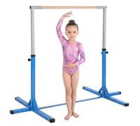 HOMCOM Barra Ginnastica Bambini 3+ Anni Altezza Regolabile 92-150cm Blu