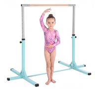 HOMCOM Barra Ginnastica Bambini 3+ Anni Altezza Regolabile 92-150cm Celeste