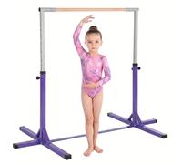 HOMCOM Barra Ginnastica Bambini 3+ Anni Altezza Regolabile 92-150cm Viola