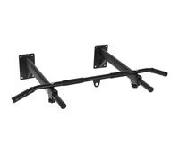 HOMCOM Barra Trazioni a Muro 2 in 1 con 3 Impugnature in Acciaio Nero