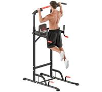 HOMCOM Barra per Trazioni Power Tower Multifunzione 189-239cm Nero Rosso