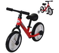 HOMCOM Bici d'equilibrio per bambini da 2-5 anni, bici per imparare a camminare con rotelle di supporto, pedali, sedile regolabile in altezza, giocattolo bici d'equilibrio per bambini piccoli, regalo