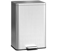 HOMCOM Bidone 20L coperchio morbido acciaio inox pedale argento