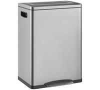 HOMCOM Bidone cucina 2 x 20L, argento