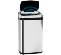 HOMCOM Bidone Immondizia a Infrarossi 30L con Anello 33x25x58 cm Argento