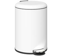 HOMCOM Bidone Immondizia a Pedale con Chiusura Morbida 36x30x63.5cm Bianco Crema