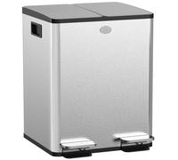 HOMCOM Bidone Immondizia in Acciaio e PP