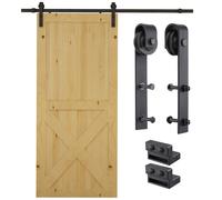 HOMCOM Binario per Porta Scorrevole Kit Montaggio Completo Nero