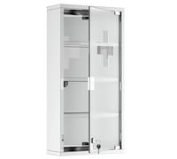 HOMCOM Botiquin Medicina 60x30x12cm Botiquin Acero Inoxidable Gabinete de Auxilios