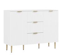 HOMCOM Buffet Cucina con 3 Cassetti, 2 Armadietti e Ripiani Regolabili Bianco