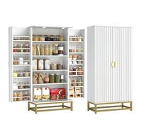 HOMCOM Buffet cuisine, arredamento della cucina, vaisselier moderno avec 12 étagères à portes, étagères réglables et double à porte, pour salle à manger, soggiorno, 58 x 29 x 119,5 cm, bianco