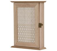 HOMCOM Caja Llavero de Pared tipo Armario de Madera para Llaves con 6 Ganchos Estilo Vintage 20x6,5x26,5cm