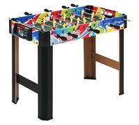 HOMCOM Calcio Balilla Classico con 2 Tabelloni Segnapunti e 2 Palline, Tavolo da Gioco in MDF, Acciaio Inox e Plastica, 86.5x43.5x63 cm, Multicolore