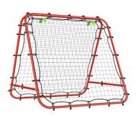 HOMCOM calcio rimbalzatore porta rimbalzo muro rete rimbalzo bifacciale regolabile in 5 livelli per allenamento calcio acciaio rosso 100 x 95 x 90 cm