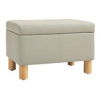 HOMCOM Camera da letto Storage Chest 33L Puff Storage Panca imbottita in PU con gambe in legno per corridoio, soggiorno 60x38x40 cm Grigio Chiaro