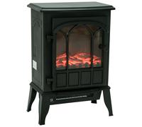 HOMCOM Caminetto da Terra Elettrico Potenza 1000W/2000W Effetto Fiamma con Legna
