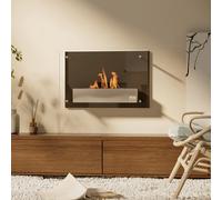 Homcom Camino a Bioetanolo da Parete 60X22X40 cm Capacità 1,5 L Tempo di Bruciatura 3 Ore per Soggiorno Camera da Letto Nero