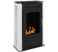 HOMCOM Camino a Bioetanolo da Terra 1.2L con Mensola Superiore, in Acciaio, 50x27x82 cm, Bianco e Nero Aosom Italy