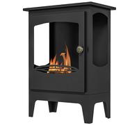 HOMCOM Camino a Bioetanolo da Terra con Bruciatore 1.2L per 3 Ore di Durata Nero