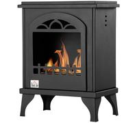 HOMCOM Camino a Bioetanolo in Metallo Serbatoio 0.9L Copertura 25m² Nero