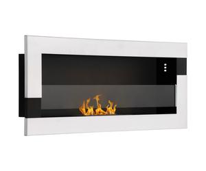 HOMCOM Camino Bioetanolo a emissioni zero, 2.5h di Combustione con Serbatoio1.5L e Copertura 20m², in Acciaio Inox 90x16x40 cm, Argento Aosom Italy