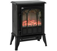 HOMCOM Camino da Terra Elettrico 1000/2000W Temperatura Regolabile Nero