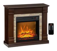 HOMCOM Camino Elettrico con Cornice Effetto Fiamma Realistico 1800W Marrone