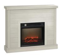 HOMCOM Camino Elettrico con Effetto Fiamma 3D, 97cm 1800W Caminetto Elettrico con Spegnimento Automatico, Risacaldamento Regolabile, Timer e Telecomando per Soggiorno, 30㎡, Grigio Chiaro