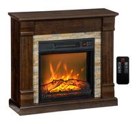 HOMCOM Camino Elettrico da Incasso a Terra con Timer, Fiamma e Temperatura Regolabile, 80x21.6x67.8 cm, Marrone Aosom Italy