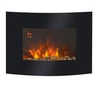 HOMCOM Camino elettrico da parete fiamme simulato telecomando 900W/1800W