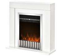 HOMCOM Camino Elettrico da Terra con Effetto Fiamma Timer Telecomando1000W 2000W