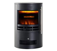 HOMCOM Camino Elettrico da Terra Potenza 900W/2000W con Effetto Fiamma 41 x 41 x 64.5cm Nero