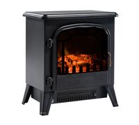 HOMCOM Camino Elettrico Moderno da Terra con Effetto Fiamma 925W/1850W Nero
