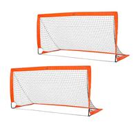 HOMCOM Cancelli da calcio, rete da calcio, set da 2 minitor, pieghevoli, in metallo, tessuto Oxford, per bambini, attività all'aperto, 183 x 90 x 90 cm