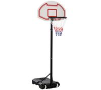 HOMCOM Canestro da Basket da Esterno con Supporto e Altezza Regolabile in Acciaio 73 × 49 × 194-249 cm