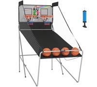 HOMCOM Canestro Basket con Tabellone LED 205x110x205 cm Bianco e Nero