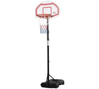 HOMCOM Canestro Basket Regolabile con Base Riempibile e 2 Ruote Multicolore