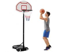 HOMCOM Canestro da Basket da Esterno Altezza Regolabile 73x49x194-249 cm | con Supporto, in Acciaio