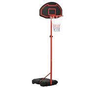 HOMCOM Canestro Portatile Canestro Basket da Esterno con Altezza Regolabile 193.5-248.5cm e Base da Riempire con Acqua o Sabbia, in Acciaio e Nylon 74x127x193.5-248.5cm