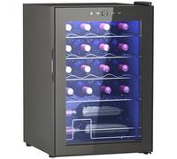 HOMCOM Cantinetta Vino Refrigerata 20 Bottiglie 53L 5-18℃, Luci LED, Nero