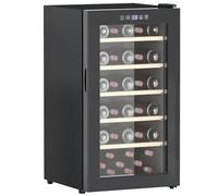 HOMCOM Cantinetta Vino Refrigerata 41 Bottiglie 91L Cantina Vino Silenziosa Temperatura Regolabile 5-20℃ Frigo Vino Bar con Vetro Anti UV, Ripiani, Compressore, Display Touch, Luci LED, Classe G, Nera