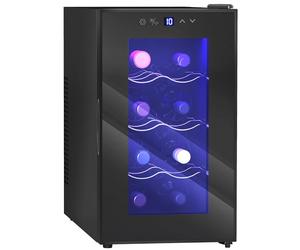 HOMCOM Cantinetta Vino Refrigerata 8 Bottiglie 21L Display Touch Nero