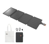 HOMCOM Caricabatteria Solare 36W, Caricatore Solare Pieghevole con Attacco Tipo-C e Adattatore da USB-A per Smartphone e Tablet, Impermeabile IP67 in ETFE, per Campeggio e Uso Esterno, Grigio