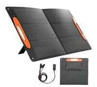 HOMCOM Caricabatteria Solare 100W, Caricatore Solare Pieghevole con Attacco USB-A e USB-C per Ricarica Rapida di Smartphone e Tablet, Impermeabile IP67, Nero