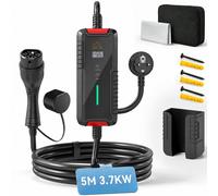HOMCOM Caricabatterie per Auto Elettrica con Schermo LCD, 5m, Nero