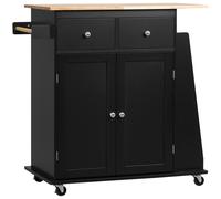 HOMCOM Carrello da Cucina con Armadietto, 2 Cassetti e Portaspezie a 3 Ripiani,